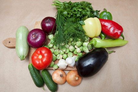 Various vegetables on a cutting board