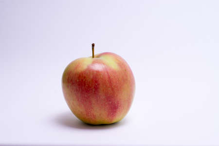 Red and yellow apple isolated on white background.の写真素材