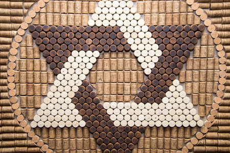 the star of David from wine corks in the jewish tradition, david symbol, religion