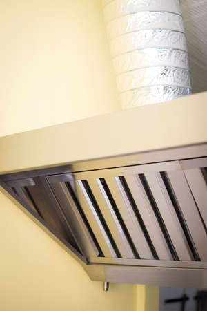 Exhaust systems, hood filters detail in a professional kitchenの写真素材