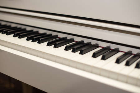 Music piano white keyboard backgroundの写真素材