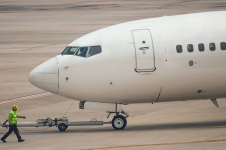Boeing 737 on Pushback before Departureのeditorial素材