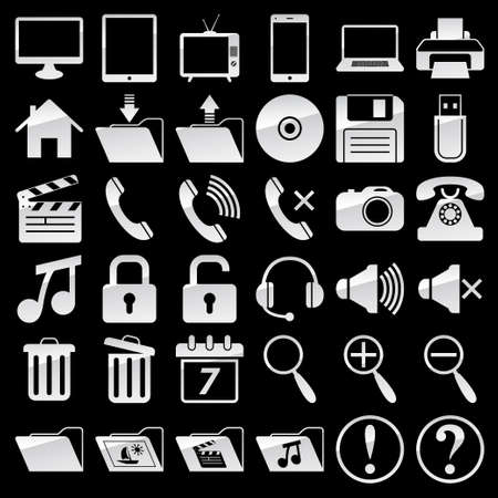 Set of web and media iconsのイラスト素材
