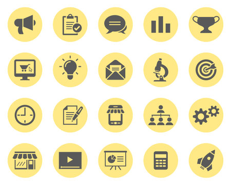 Set of marketing concept vector simple icons
