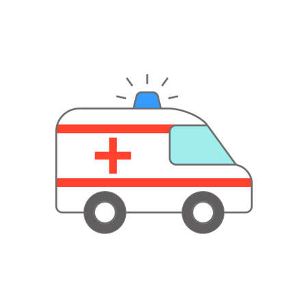 Emergency ambulance icon isolated on white backgroundのイラスト素材