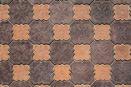 paving decorative tile floor mosaic art element texture.の写真素材