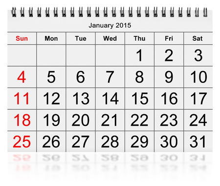 one page of the annual calendar - month January 2015の写真素材
