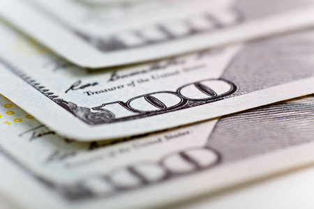 money and business concept - several dollars banknotes