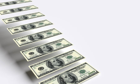 Staircase from money dollars. Business and finance conceptの写真素材