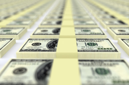 Much money. One packet of money in focus.の写真素材