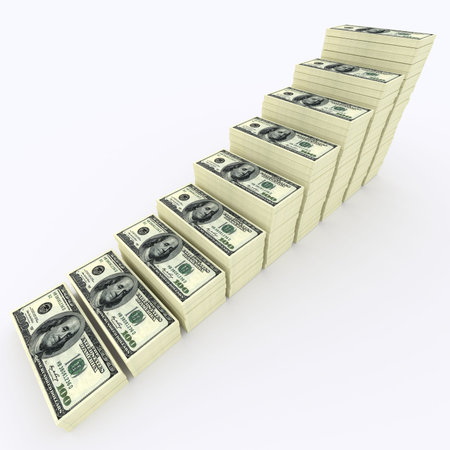 Illustration of big money stack from dollars usa. Finance conceptsの写真素材