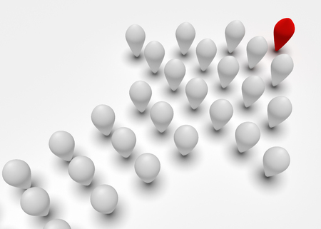 Illustration of leader leads the team forwardの写真素材