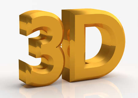 Illustration of 3d yellow font over whiteの写真素材