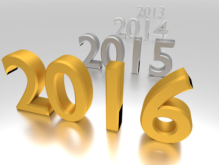 Gold numbers of New Year 2016 near old others