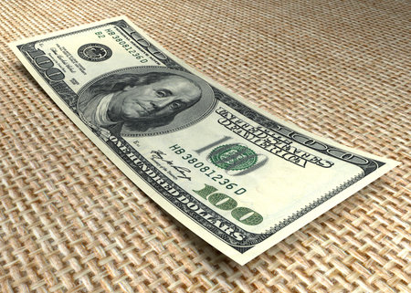 Money and business concept. One hundred dollar banknote