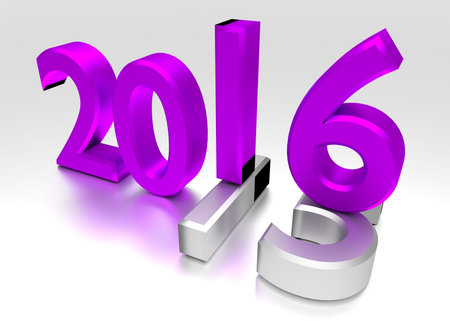 Color 3d numbers of New Year 2016 over grey old 2015