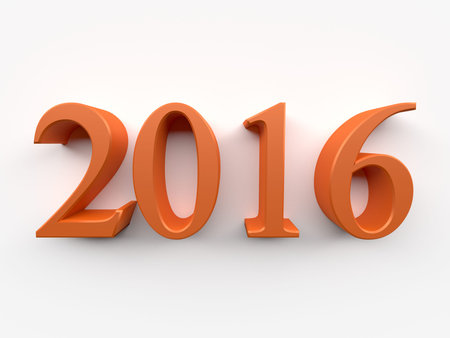 Color numbers of New Year 2016 with shadow