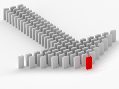 3d illustration of leader leads the team forwardの写真素材