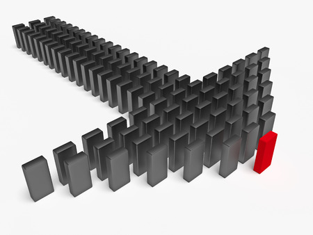 3d illustration of leader leads the team forwardの写真素材