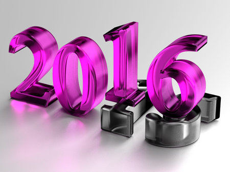 Color 3d numbers of New Year 2016 over grey old 2015