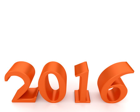 Color numbers of New Year 2016 with blank space