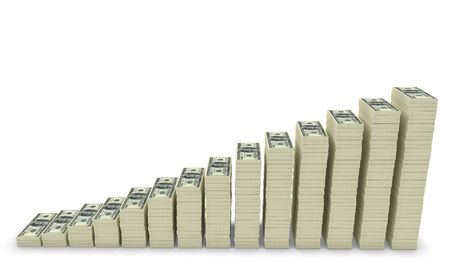 Big money stacks from dollars. Finance conceptualの写真素材