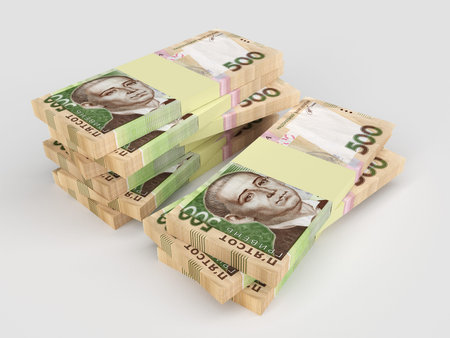 Ukrainian money hryvnia isolated on white background