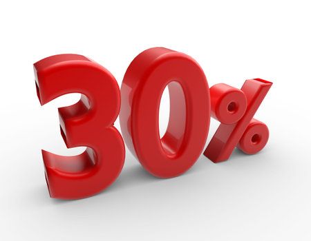 Words 10 percent discount isolated on white background. 3d render
