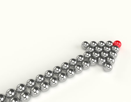 Illustration of leader leads the team forward. 3d renderの写真素材