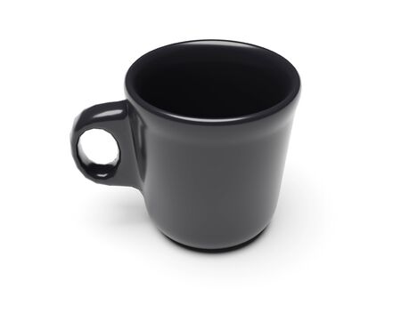 Black cup isolated on a white background with shadow. 3d renderingの写真素材