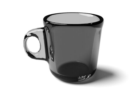 Transparent grey cup isolated on a white background with shadow. 3d renderingの写真素材