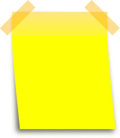 Business paper background. Yellow blank reminder note on whiteの写真素材