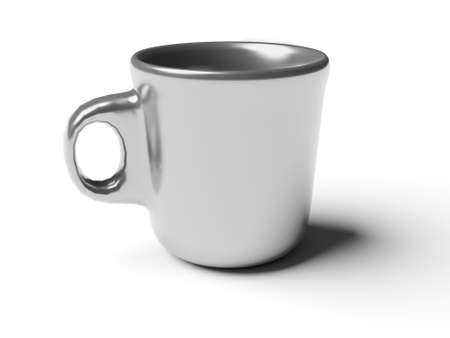 Gray cup isolated on a white background with shadow. 3d renderingの写真素材