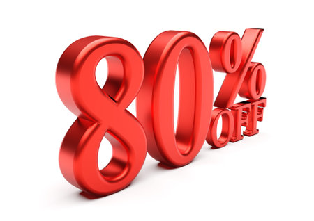 3d words 80 percent isolated on white. 3d rendering