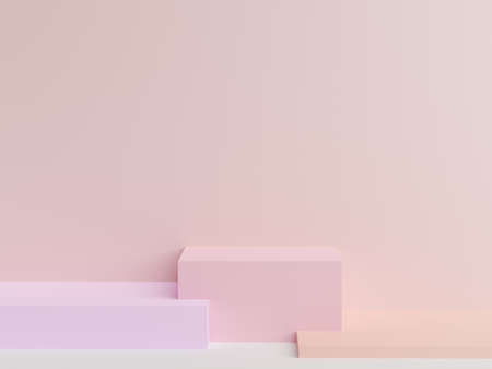 Abstract light background with concept geometric figures and blank space. 3d renderingの写真素材