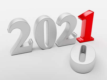The new 2021 replaces the old 2020の写真素材