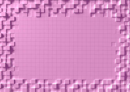 Abstract mosaic background with rays from light. 3d renderingの写真素材