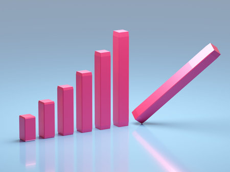 Business and bankruptcy concept. Bankrupt graph with recession. 3d rendering