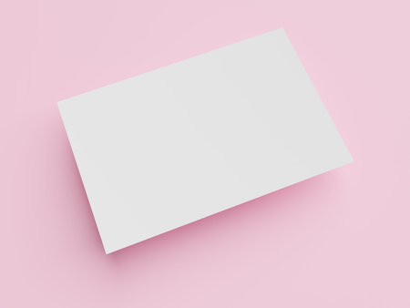 Blank white paper background with frame for note - mockup. 3d rendering