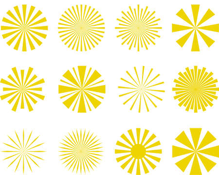 Collection of abstract sun rays. set of summer vector sunray illustration for designのイラスト素材