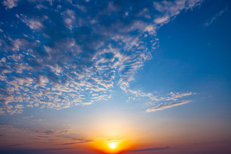 Beautiful sun ray in nature. Golden sunshine in sunrise
