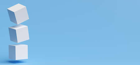 Abstract light background with concept cubes and blank space. 3d renderingの写真素材