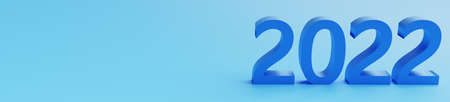 Banner of number 2021 of new year on blank background. 3d renderingの写真素材