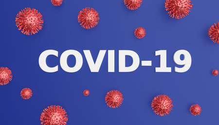 Medicine concept of virus coronavirus covid 19 with title word COVID-19. 3d renderingの写真素材
