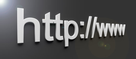 http www internet web address in search bar of browser. 3d renderingの写真素材