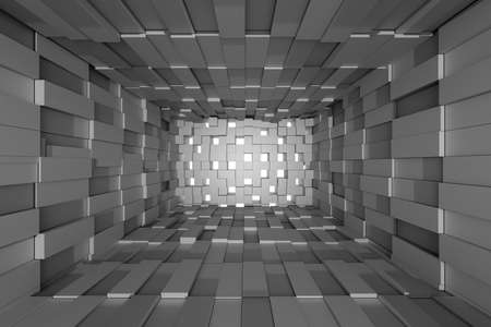 Illustration of three-dimensional abstract shape mosaic gray background. 3d renderingの写真素材