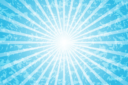 Abstract blue retro background with sun ray. Summer vintage vector illustration for designのイラスト素材