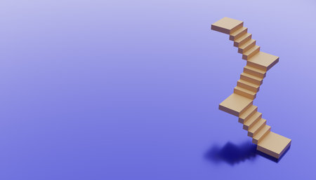 Abstract staircase. Stairs with steps on blank background. Business concept. 3d renderingの写真素材