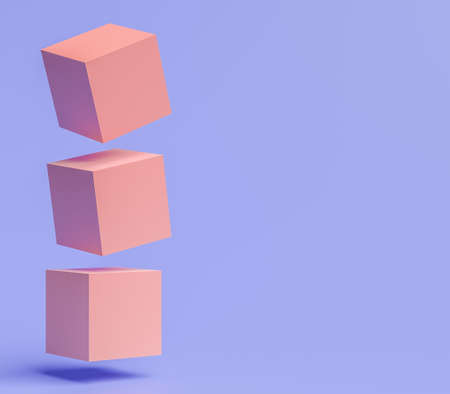 Abstract light background with concept cubes and blank space. 3d renderingの写真素材