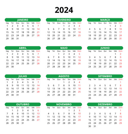 2024 portuguese calendar. Simple vector template illustration for Portugal. Vertical. Plan your yearのイラスト素材